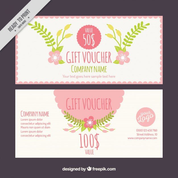 Vecteur gratuit main cadeau floral dessiné bon jeu
