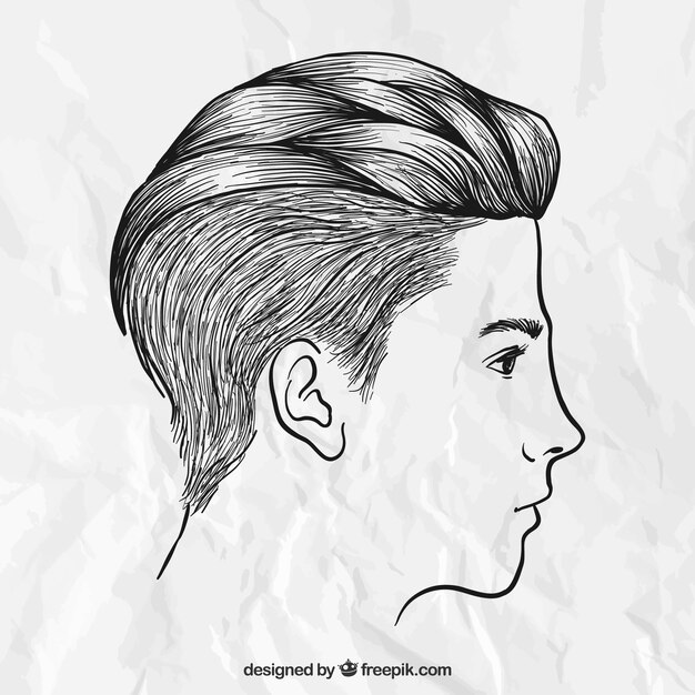 Main coiffure masculine dessinée