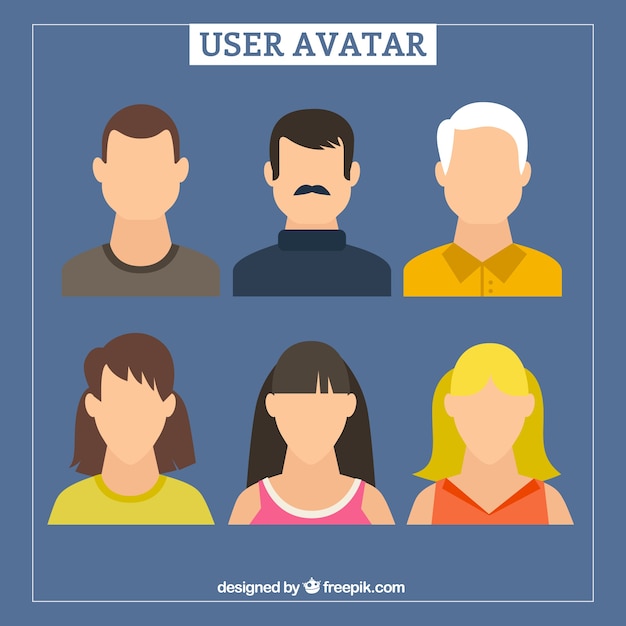 Vecteur gratuit main dessiné utilisateur avatars sans visage