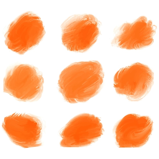 Vecteur gratuit main dessiner la conception aquarelle de coup de pinceau circulaire orange