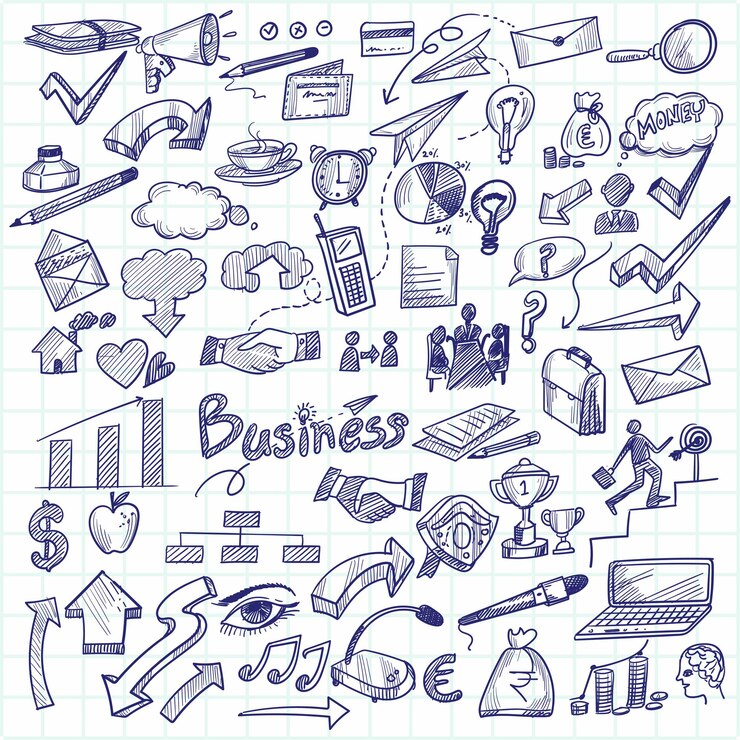 Vecteur gratuit main dessiner la technologie esquisse doodle scénographie