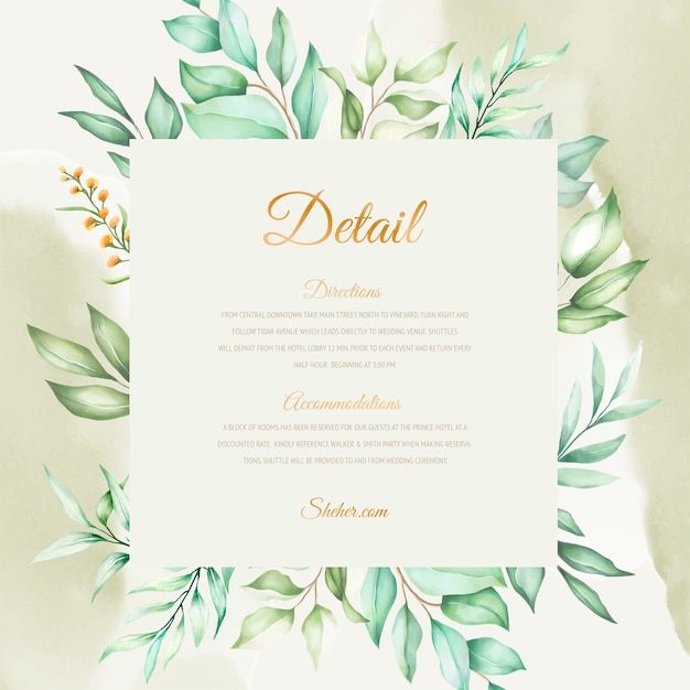 Vecteur gratuit main élégante dessin invitation de mariage design floral