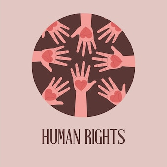 Mains de militants des droits de l'homme
