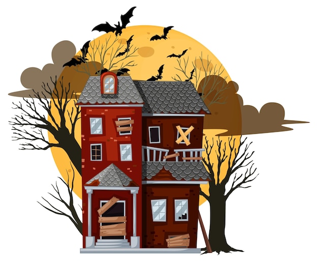 Maison abandonnée d'halloween isolée