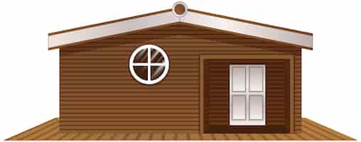 Vecteur gratuit maison en bois sur plancher en bois