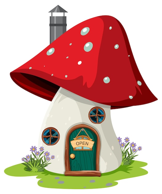 Maison Champignon Enchanteresse Avec Panneau Ouvert