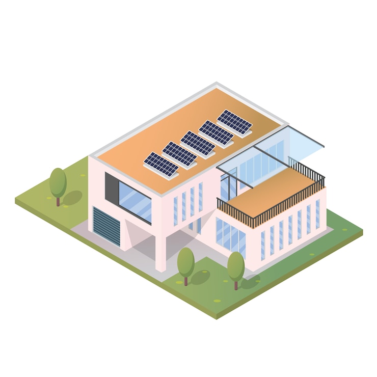 Vecteur gratuit maison moderne isométriques