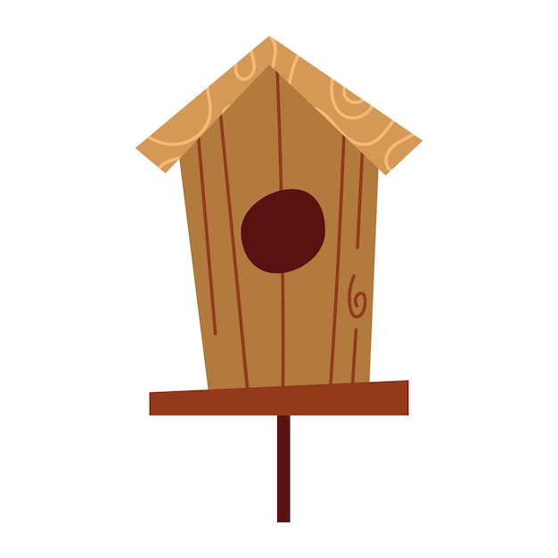 Vecteur gratuit maison d'oiseau en bois