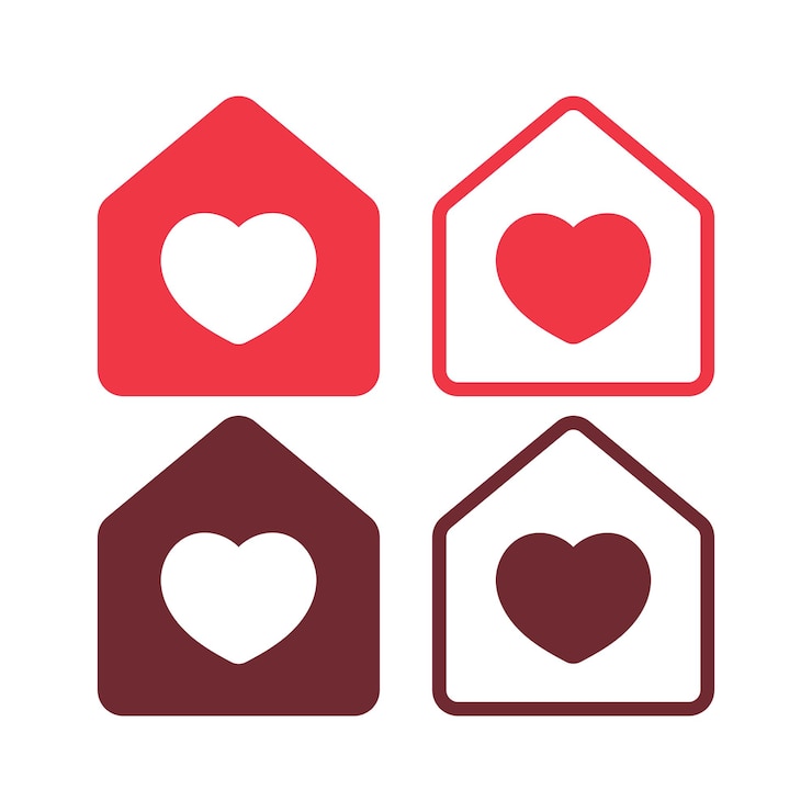Vecteur gratuit la maison avec plusieurs cœurs