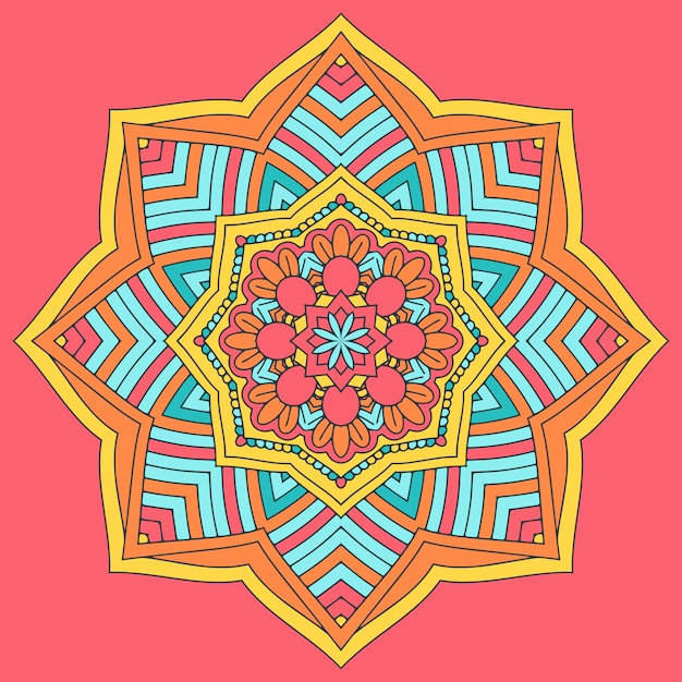 Vecteur gratuit mandala coloré