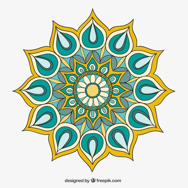 Vecteur gratuit mandala coloré