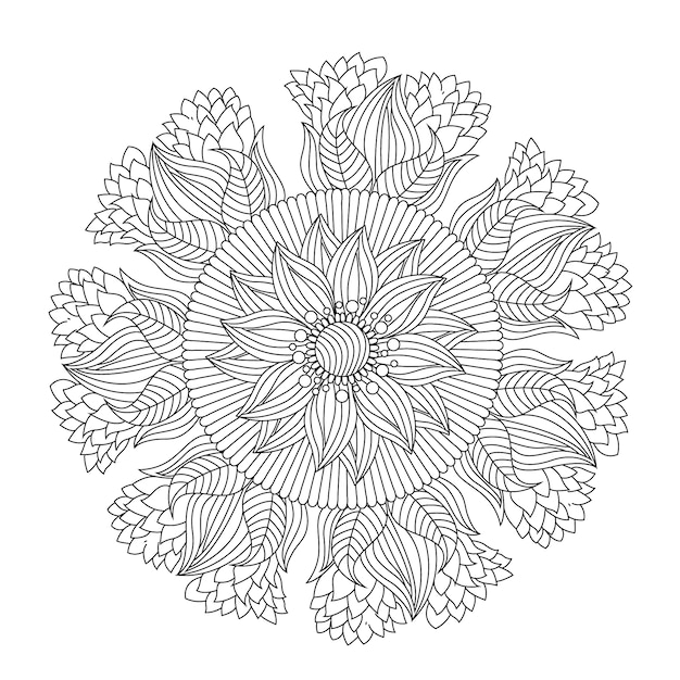 Mandala dessiné à la main