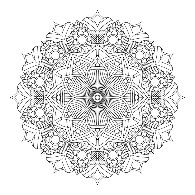 Mandala élégant dans la conception de contour