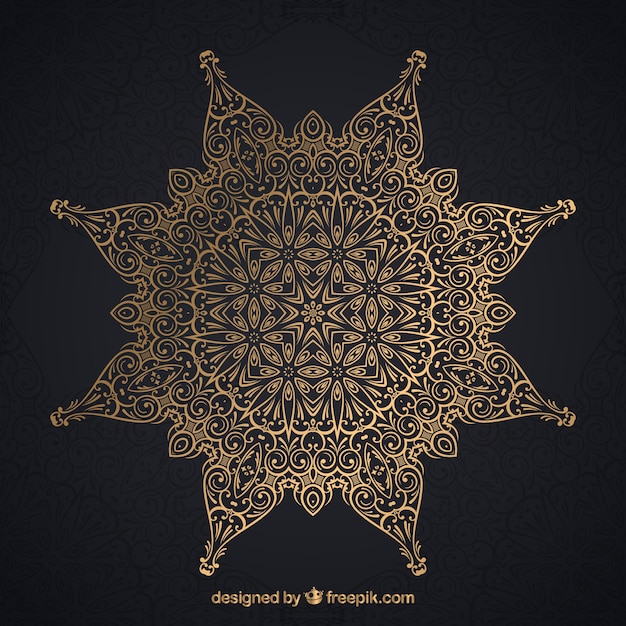 Mandala élégant avec un style doré