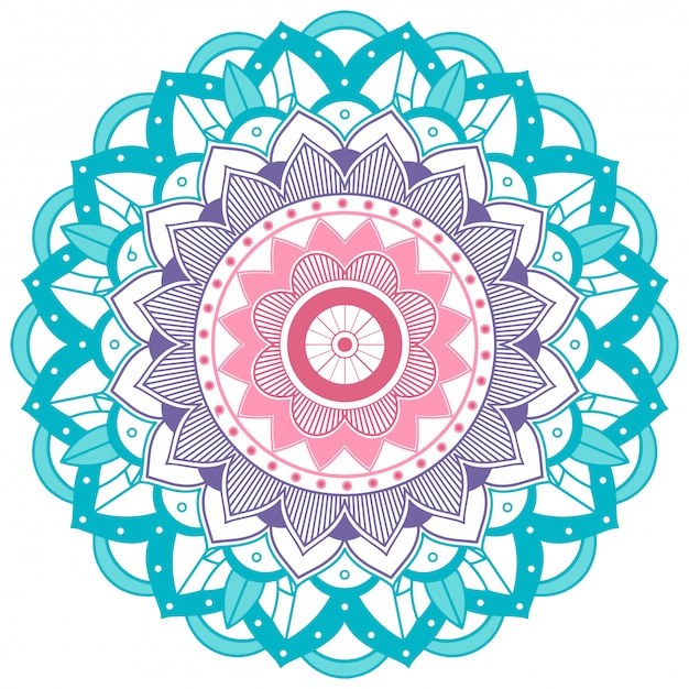 Vecteur gratuit mandala fleur bleu et violet