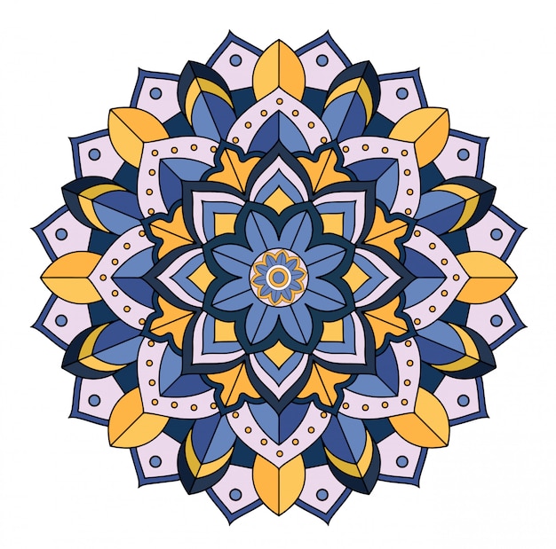 Vecteur gratuit mandala floral sur blanc