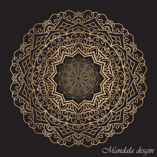 Mandala rond avec fond sombre