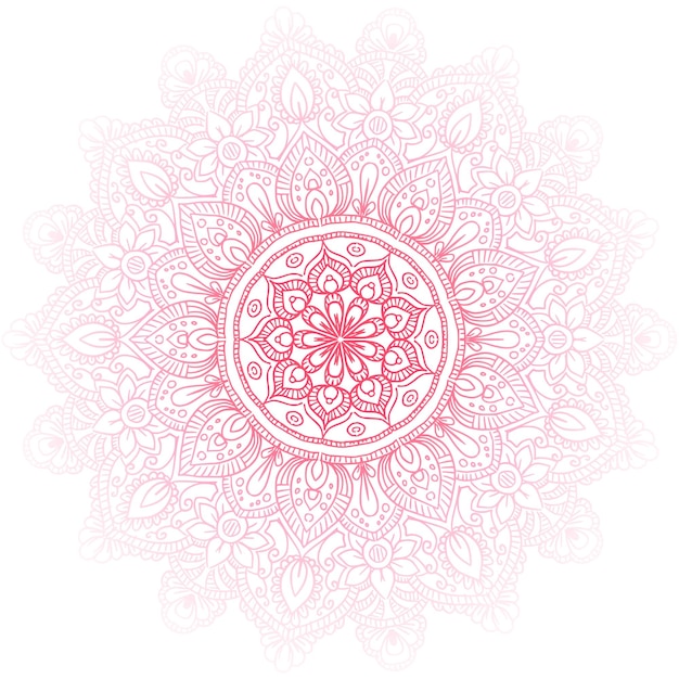 Vecteur gratuit mandala rose décoratif sur fond blanc