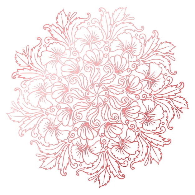 Vecteur gratuit mandala rose décoratif sur fond blanc