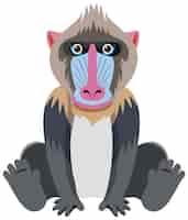 Vecteur gratuit mandrill mignon dans un style plat