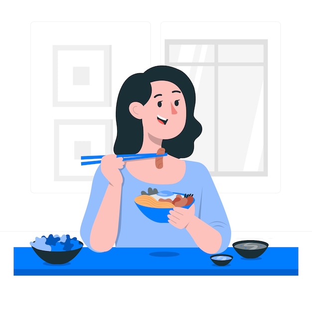 Manger une illustration de concept de cuisine coréenne