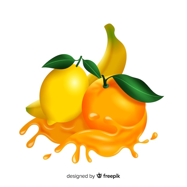 Mangue réaliste avec des fruits tropicaux