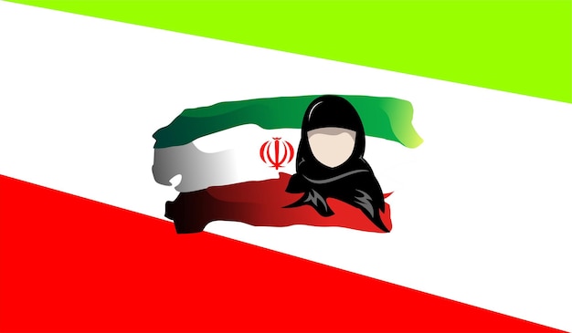 Vecteur gratuit manifestations dans le style abstrait du drapeau de conception de logo iran