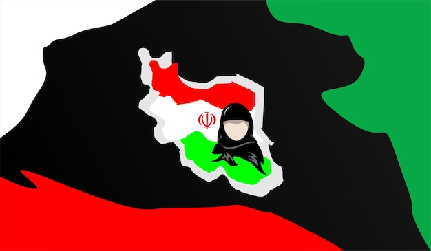 Vecteur gratuit manifestations dans le style abstrait du drapeau de conception de logo iran