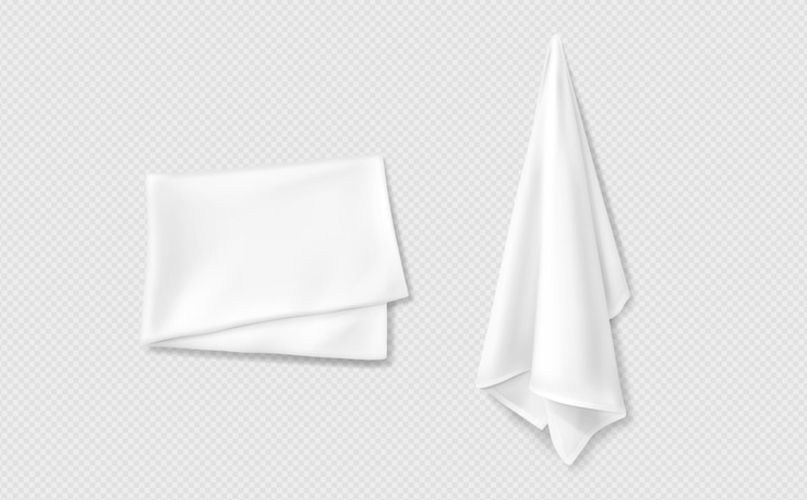 Vecteur gratuit maquette blanche 3d de conception de vecteur de serviette de cuisine