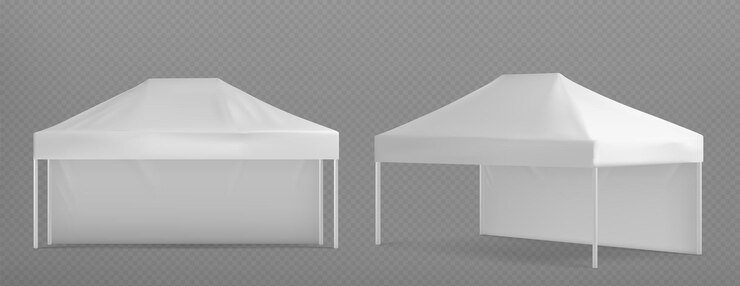 Vecteur gratuit maquette blanche de tente d'événement stand de canopée marquee