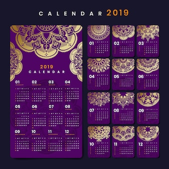 Maquette de calendrier mandala