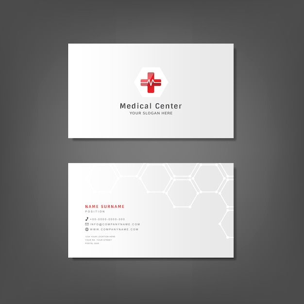 Vecteur gratuit maquette de conception de carte de visite professionnelle médicale