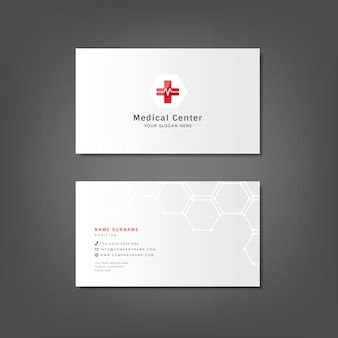 Maquette de conception de carte de visite professionnelle médicale