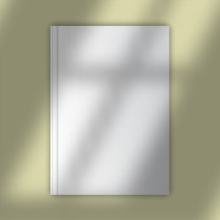 Vecteur gratuit maquette de couverture de livre blanc avec superposition d'ombres