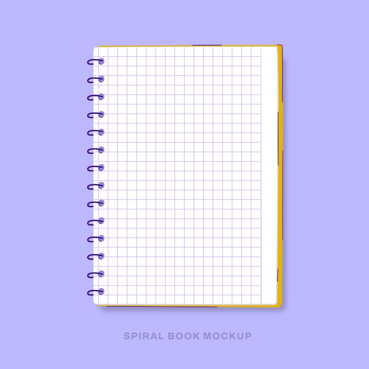 Vecteur gratuit maquette de livre en spirale design plat