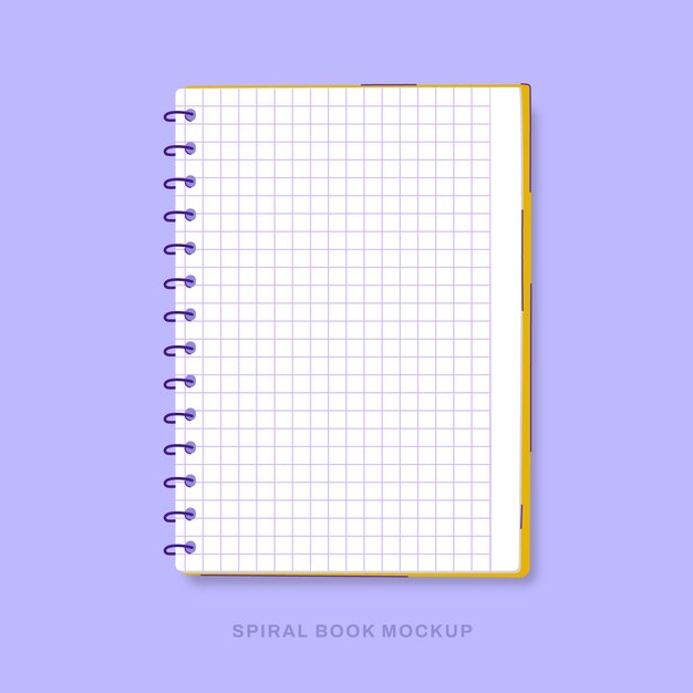 Maquette de livre en spirale design plat