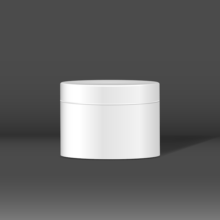 Vecteur gratuit maquette de pot cosmétique noire