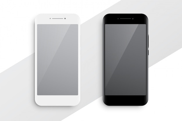 Maquette smartphone en noir et blanc