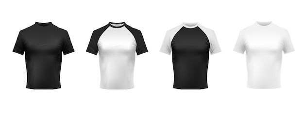 Maquette de t-shirt noir et blanc