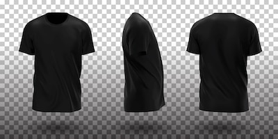 Vecteur gratuit maquette de t-shirt noir à manches courtes
