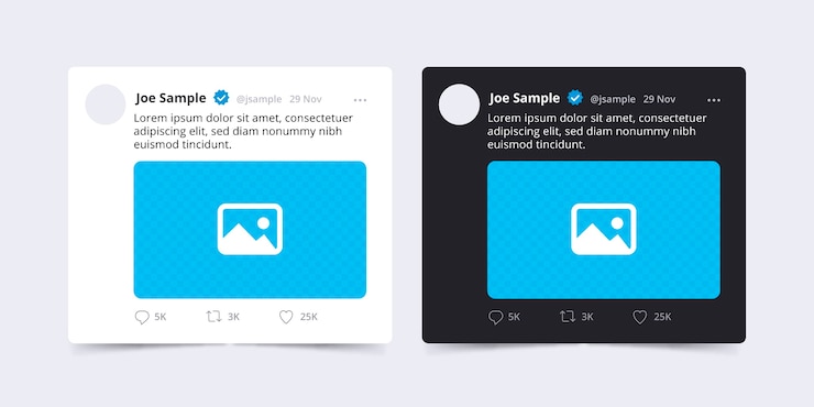 Vecteur gratuit maquette de tweet réaliste sur les réseaux sociaux