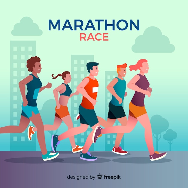 Vecteur gratuit marathon