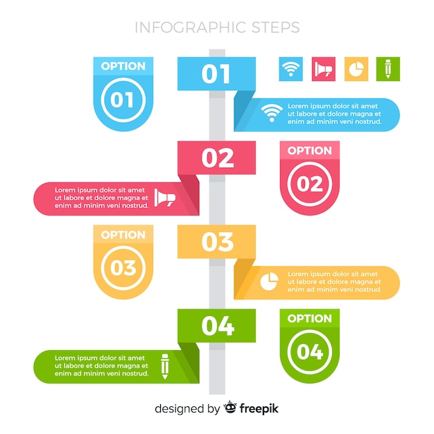 Marches Colorées Infographiques Plat