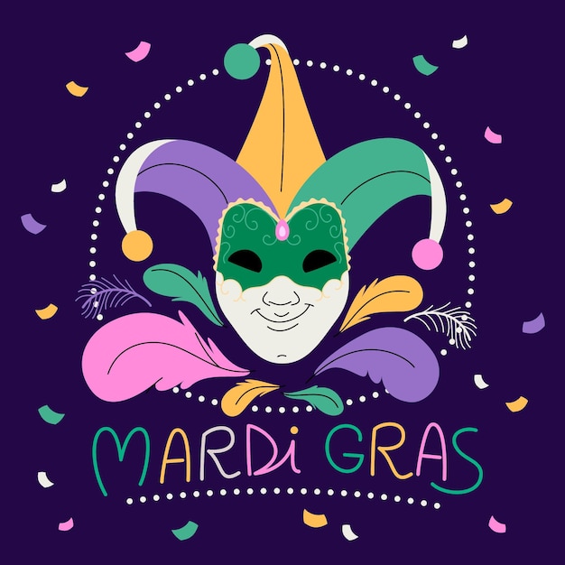 Vecteur gratuit mardi gras dessiné à la main