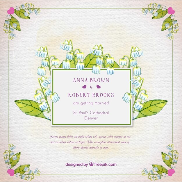 Mariage aquarelle invitation florale