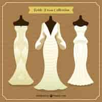 Vecteur gratuit mariage plat robes conception de la collection