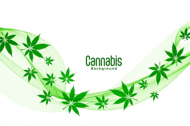 Vecteur gratuit la marijuana flottante de cannabis vert laisse la conception d'arrière-plan