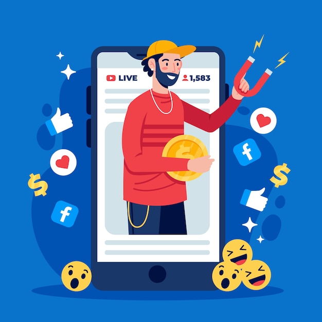 Marketing Des Médias Sociaux Sur Mobile