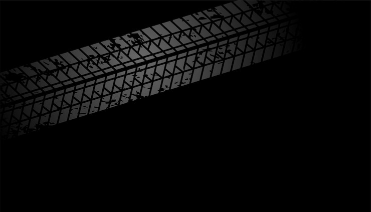 Vecteur gratuit marque d'essai de pneu sale à fond sombre avec espace de texte