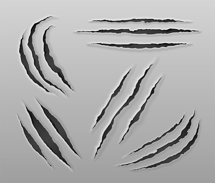 Vecteur gratuit marque de griffes d'animal
